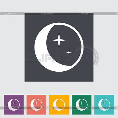 Luna plana icono | Ilustración vectorial de stock |ID 3861778