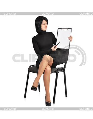 Woman sitting on chair | High resolution stock photo |ID 3840078