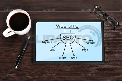Esquema de SEO en la pantalla | Foto de alta resolución |ID 3841619