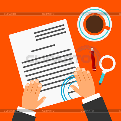 Fondo rojo brillante con el documento, contrato, | Ilustración vectorial de stock |ID 5240628