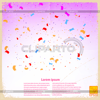 Fondo retro de la vendimia con confeti multicolor | Ilustración vectorial de stock |ID 5642145