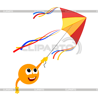 Kite y cara sonriente. illustrati | Ilustración vectorial de stock |ID 5766467