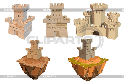 Conjunto de color de castillos e islas. UN | Ilustración vectorial de stock |ID 5930790