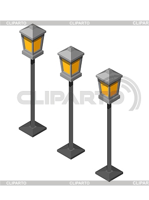 Retro Laterne der Farbweinlese mit gelbem Glasgefäß. | Stock Vektorgrafik |ID 6704771