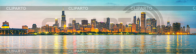 El centro de Chicago panorama del paisaje urbano | Foto de alta resolución |ID 3880797