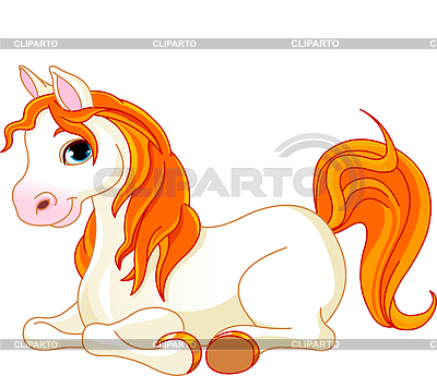 Beautiful horse with red mane | Stock Vector Graphics |ID 3993013