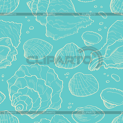 Seashell inconsútil | Ilustración vectorial de stock |ID 3713365