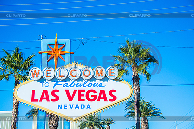 Famous Las Vegas sign on bright sunny day | High resolution stock photo |ID 4840168