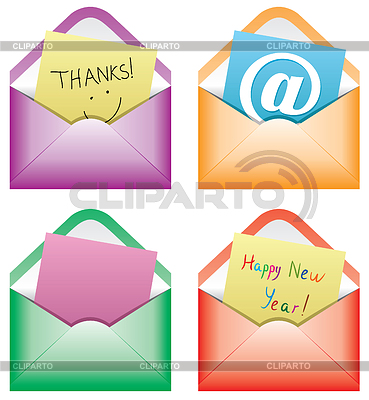 Paper notes in envelopes | Stock Vector Graphics |ID 3787428