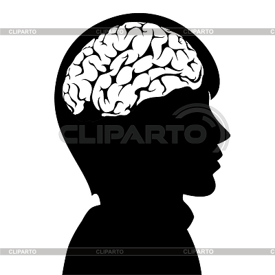 El hombre con el cerebro en su cabeza | Ilustración vectorial de stock |ID 3795575