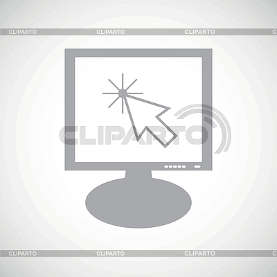 Arrow cursor icono del monitor de color gris | Ilustración vectorial de stock |ID 5090526