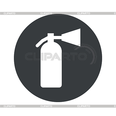 Monocromo icono de extintor redonda | Ilustración vectorial de stock |ID 5100271