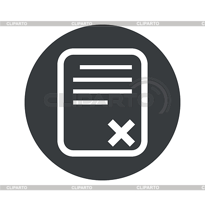 Monochrome round declined document icon | Stock Vector Graphics |ID 5100510