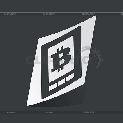Monochrome bitcoin on screen sticker | Stock Vector Graphics |ID 5146071