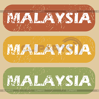 Vintage Malaysia Stempelset | Stock Vektorgrafik |ID 5161313