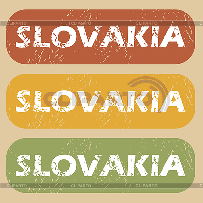 Conjunto del sello de la vendimia Eslovaquia | Ilustración vectorial de stock |ID 5161379