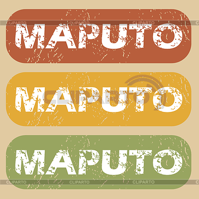 Conjunto del sello de Maputo de la vendimia | Ilustración vectorial de stock |ID 5161741
