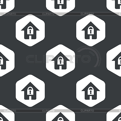 Black hexagon locked house pattern | Stock Vector Graphics |ID 5189170