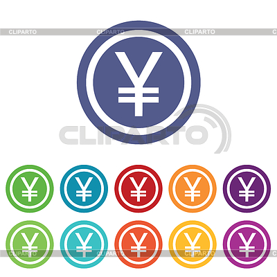 Yen signs colored set | Stock Vector Graphics |ID 5208356