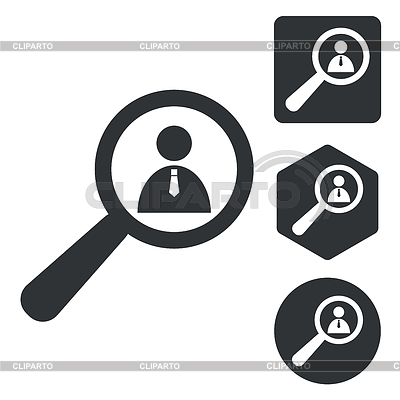 User details icon set, monochrome | Stock Vector Graphics |ID 5236906