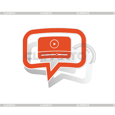 Watching message sticker, orange | Stock Vector Graphics |ID 5280372