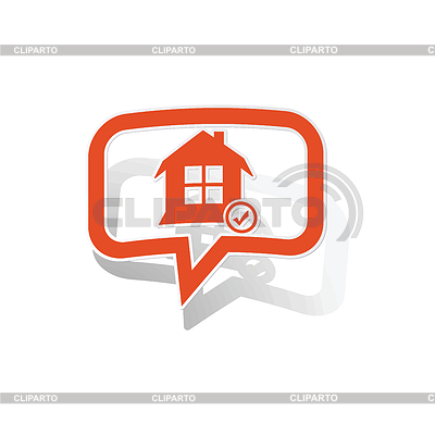 Select house message sticker, orange | Stock Vector Graphics |ID 5280674