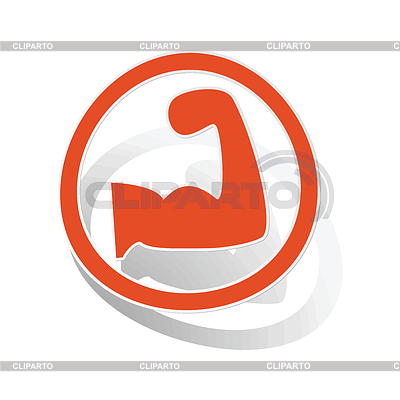 Powerlifting sticker, naranja | Ilustración vectorial de stock |ID 5280978