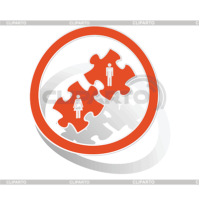 Gente pegatina signo rompecabezas, naranja | Ilustración vectorial de stock |ID 5281469