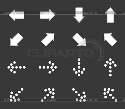 Flecha conjunto de iconos 1, monocromo | Ilustración vectorial de stock |ID 5281880