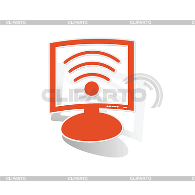 Wi-Fi monitor sticker, orange | Stock Vector Graphics |ID 5282012