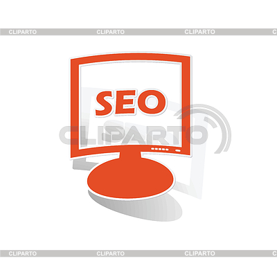 SEO наклейка монитор, оранжевый | Векторный клипарт |ID 5282016