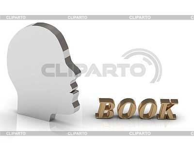 BOOK bright color letters and silver head mind | High resolution stock illustration |ID 5511386