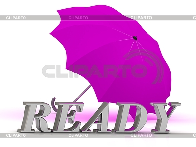 READY- inscription of silver letters and umbrella | High resolution stock illustration |ID 5511580