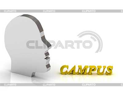 CAMPUS bright color letters and silver head mind | High resolution stock illustration |ID 5593074