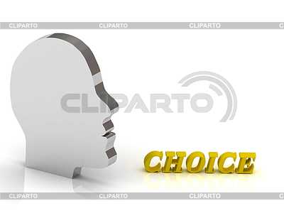 ELECCIÓN letras brillantes de color y la mente cabeza de plata | Ilustración de alta resolución |ID 5596927