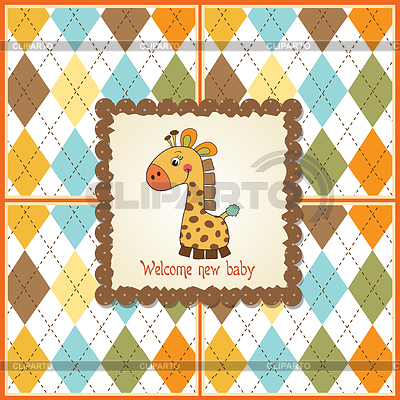 New baby announcement card with giraffe | Stock Vector Graphics |ID 3733688