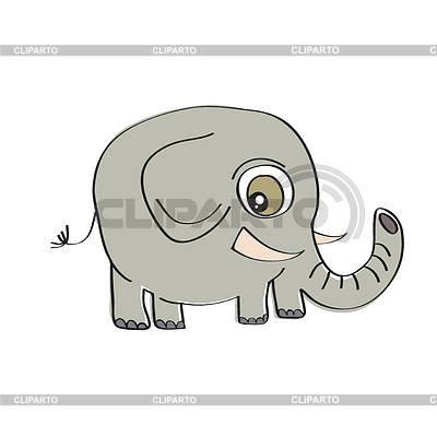 Pequeño elefante lindo | Ilustración vectorial de stock |ID 3735536