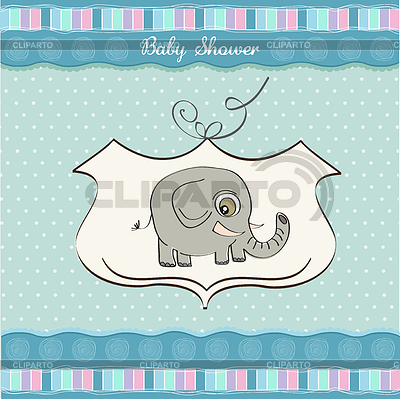 Nueva tarjeta del aviso del bebé | Ilustración vectorial de stock |ID 3735548