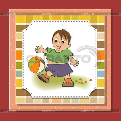 Niño jugando a la pelota | Ilustración vectorial de stock |ID 3761547