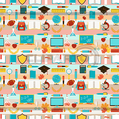 Seamless pattern with school icons | Stock Vector Graphics |ID 3814037