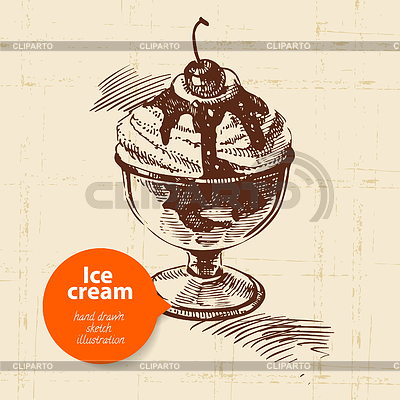 Vintage sweet ice cream background with color bubble | Stock Vector Graphics |ID 3808949