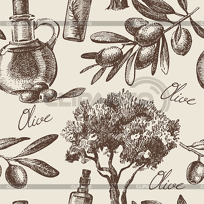 Vintage olive seamless pattern | Stock Vector Graphics |ID 3879616
