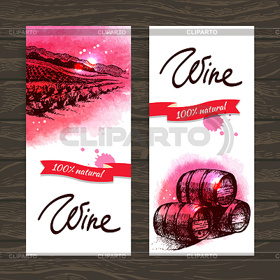 Banner von Wein Vintage Hintergrund. Wasserfarbe | Stock Vektorgrafik |ID 4061741