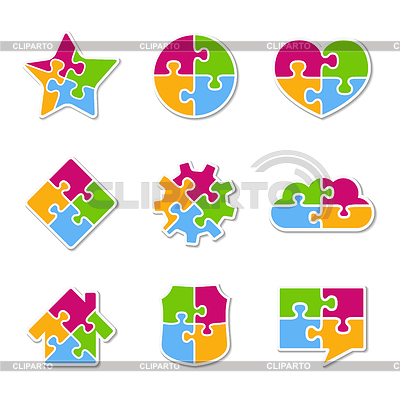 Коллекция Puzzle Иконки | Векторный клипарт |ID 3708585