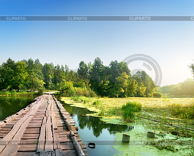 Brücke über sumpfigen Fluss | Foto mit hoher Auflösung |ID 3918946