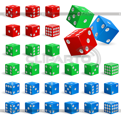 Juego de dados realistas | Ilustración vectorial de stock |ID 3807979