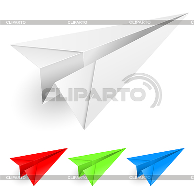 Aviones de papel de colores | Ilustración vectorial de stock |ID 3865215