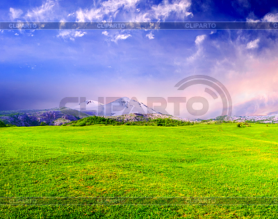 Bright sundown on the field | High resolution stock photo |ID 3708431