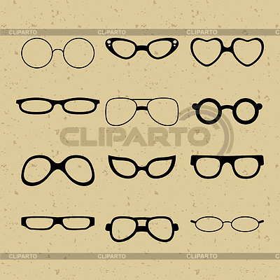 Set of different glasses on the background of retro | Stock Vector Graphics |ID 3904670