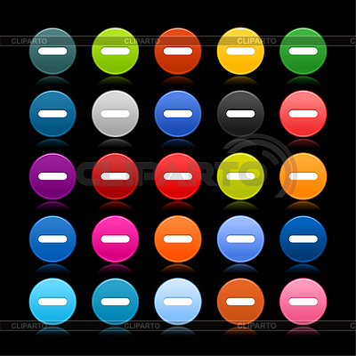 25 colores de Web 2.0 botones con el signo menos | Ilustración vectorial de stock |ID 3724495
